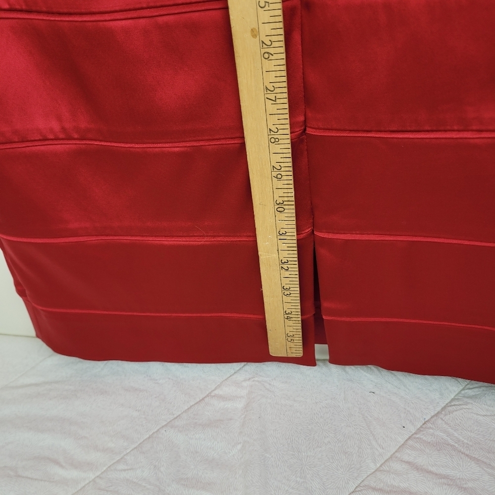 Antonio Melani red satin fitted dress cap sleeves square neckline fancy NWT 8 - Picture 7 of 11